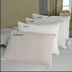 Dransfield & Ross Lancaster Frost Linen Blend Ivory Loop Border King Sham